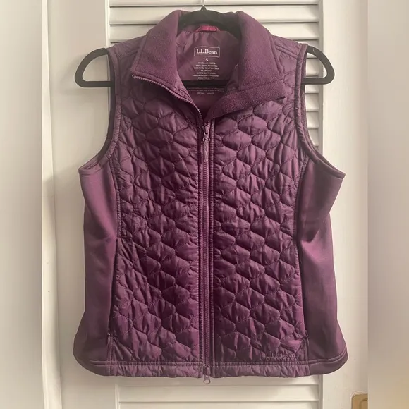 L.L. Bean Quilted Poof Vest In Purple. Size Small, Tailored for Flattering Fit