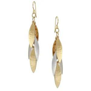 Long Layered Leaves Wire Earrings