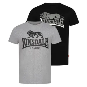 Lonsdale T-shirts Dubbelpak Loscoe Zwart/Grijs