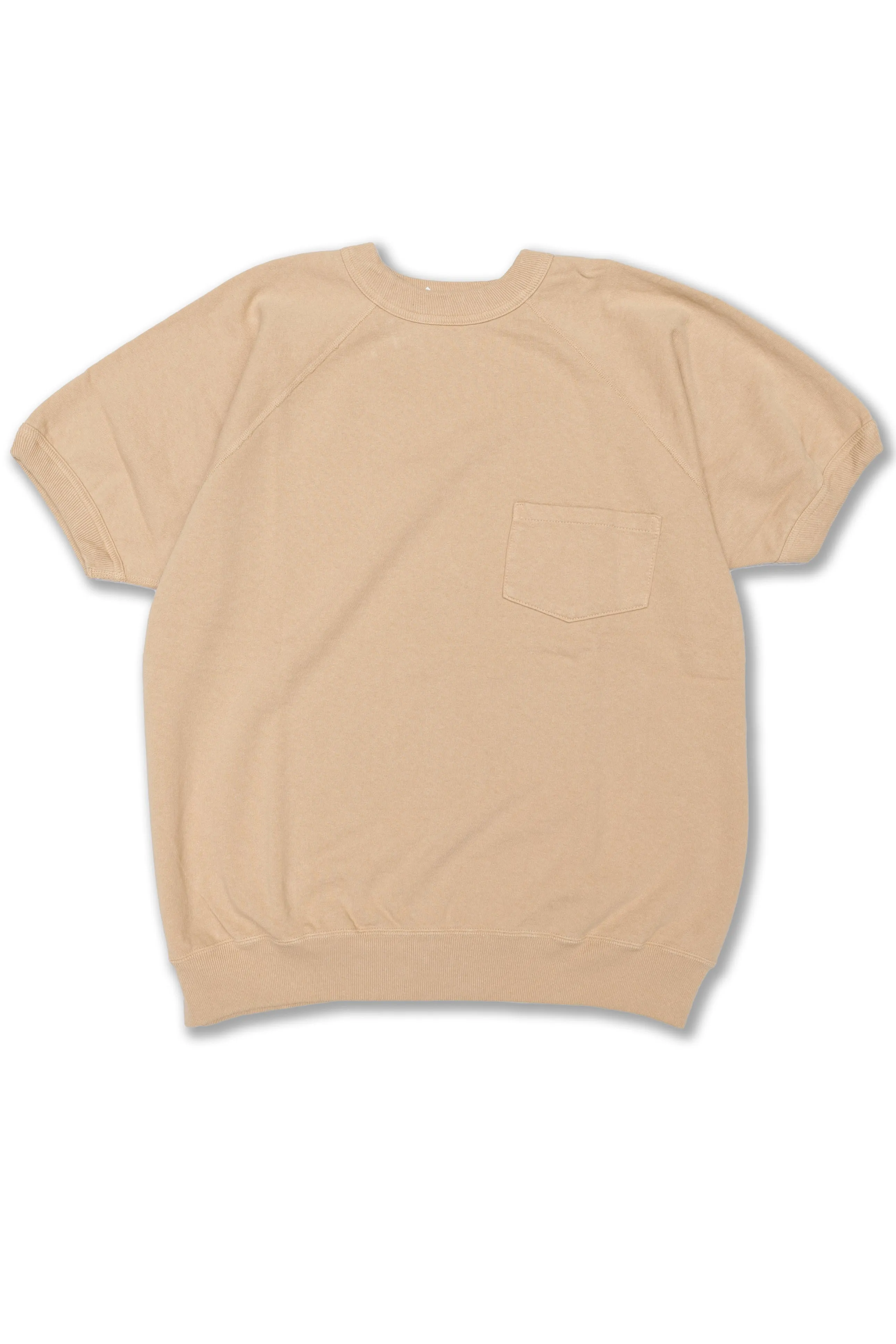 Loopwheeled Short Sleeves Pocket Sweater in Vintage Beige (Lot. 4085)
