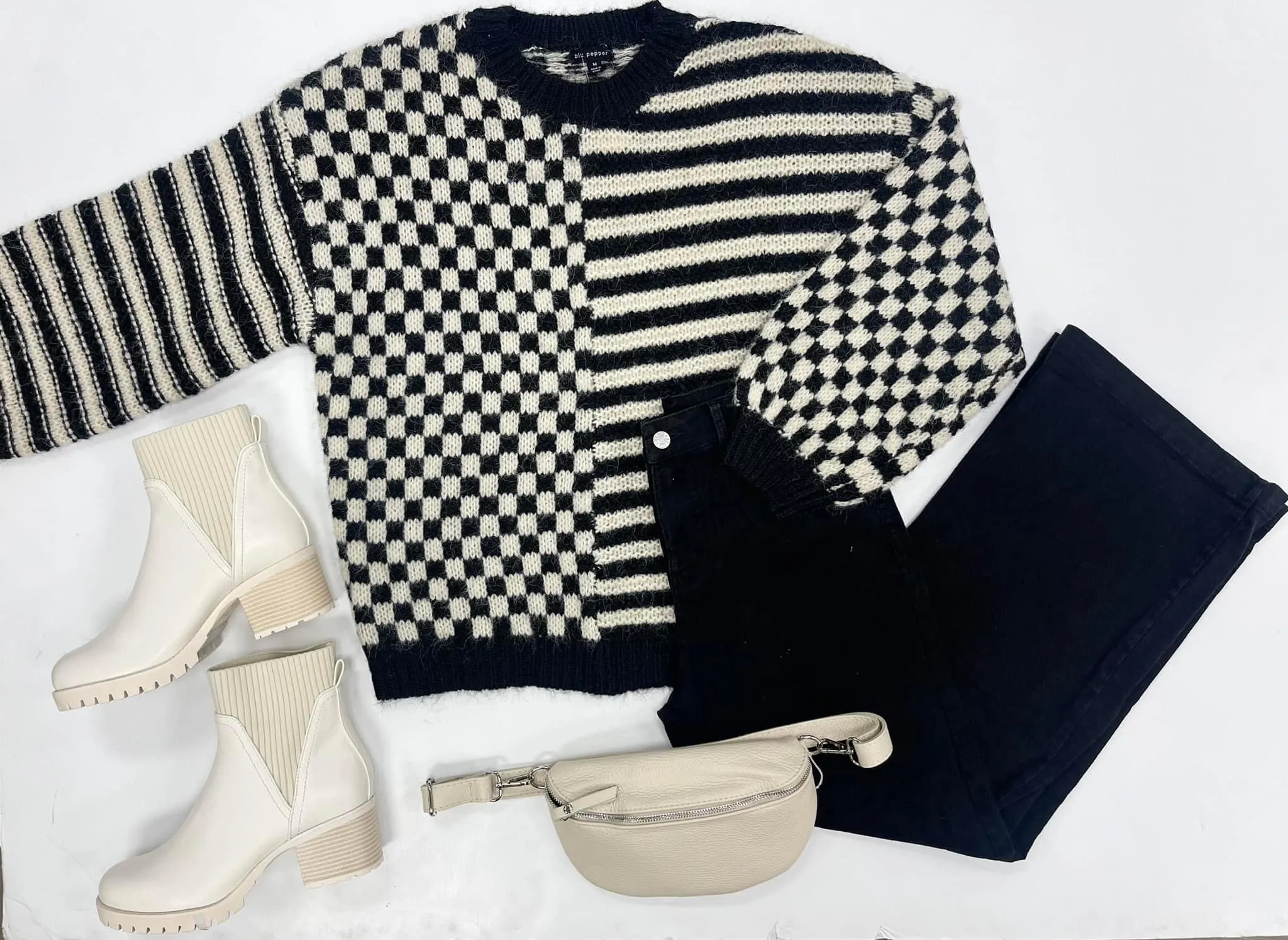 Lovin' The Crew Checkered Sweater