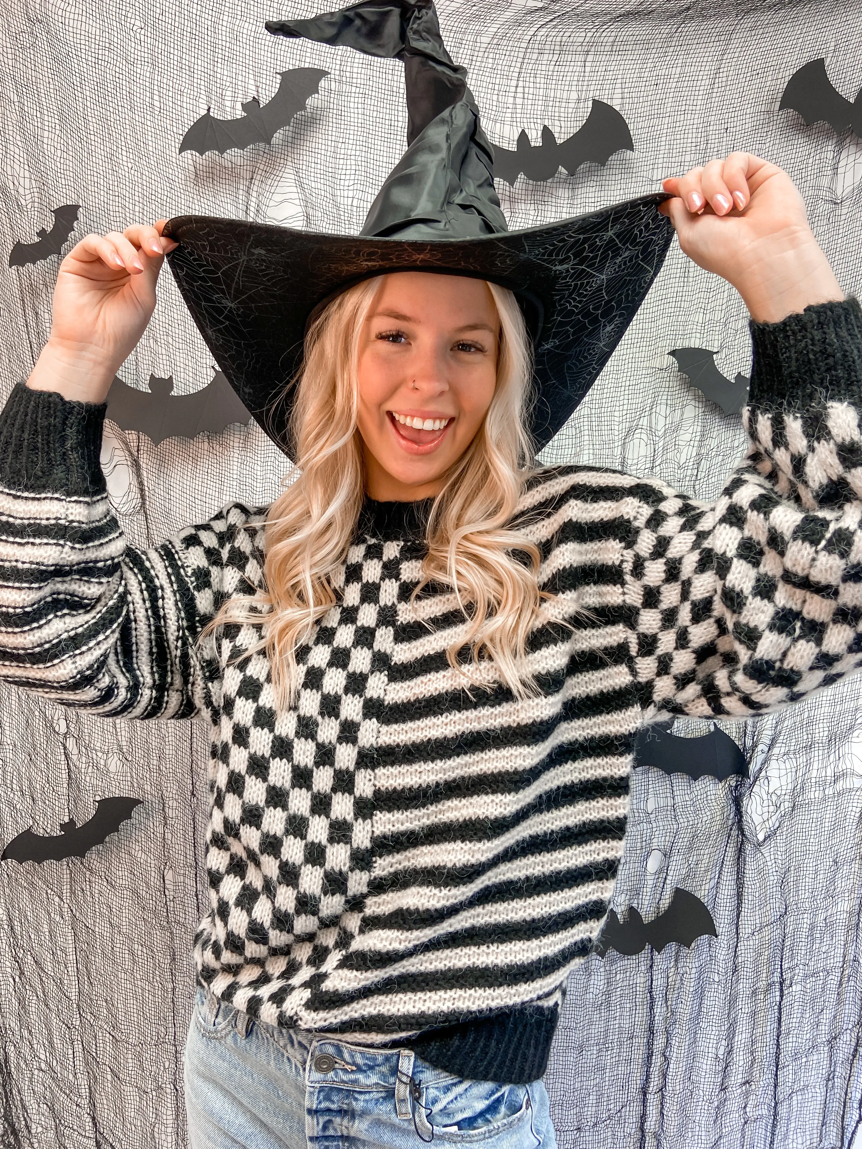 Lovin' The Crew Checkered Sweater