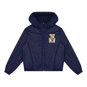 LS HODDED NYLON JACKET W TOY BEAR PRINT