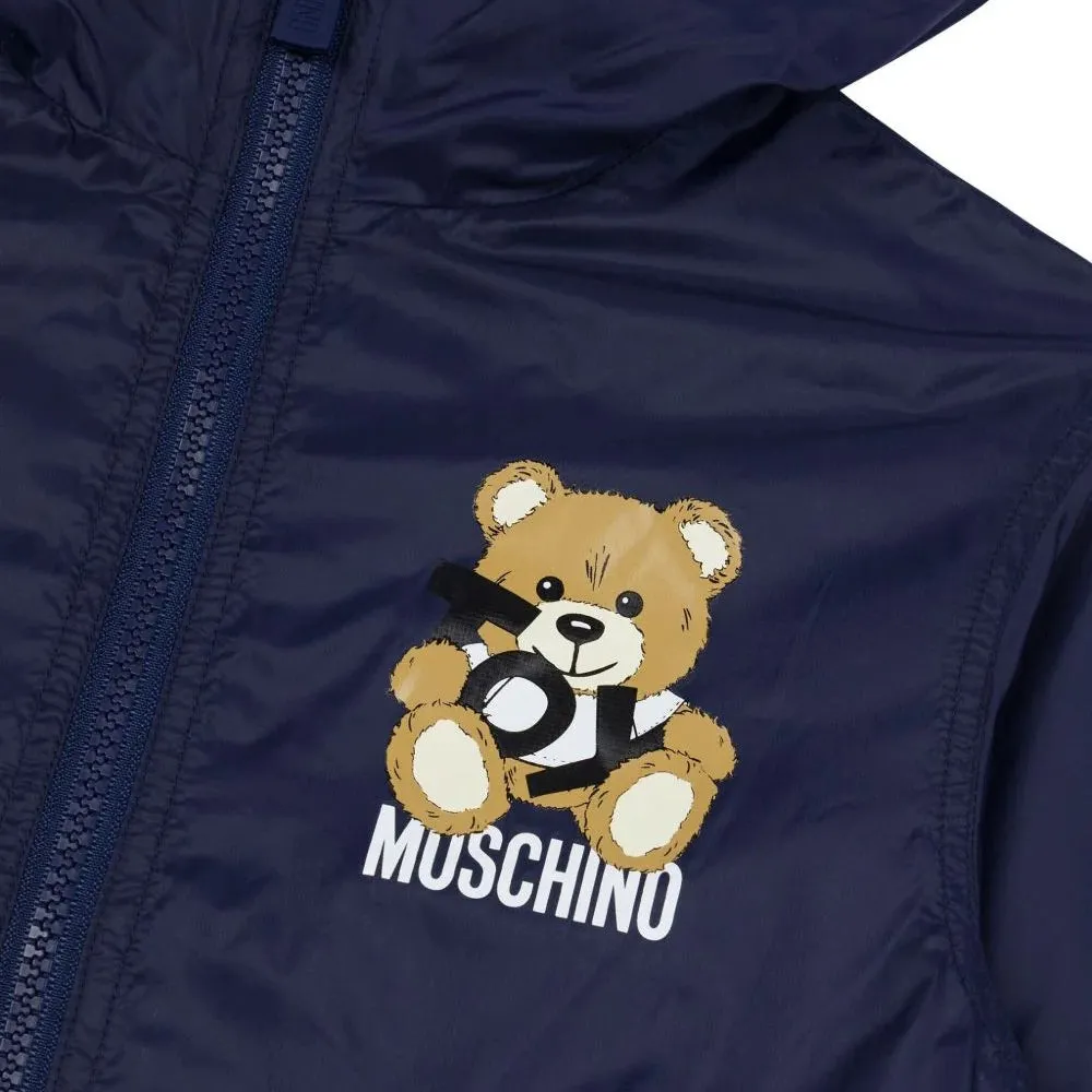 LS HODDED NYLON JACKET W TOY BEAR PRINT