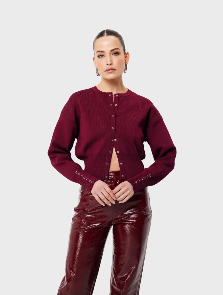 Manhattan Cardigan - Crimson
