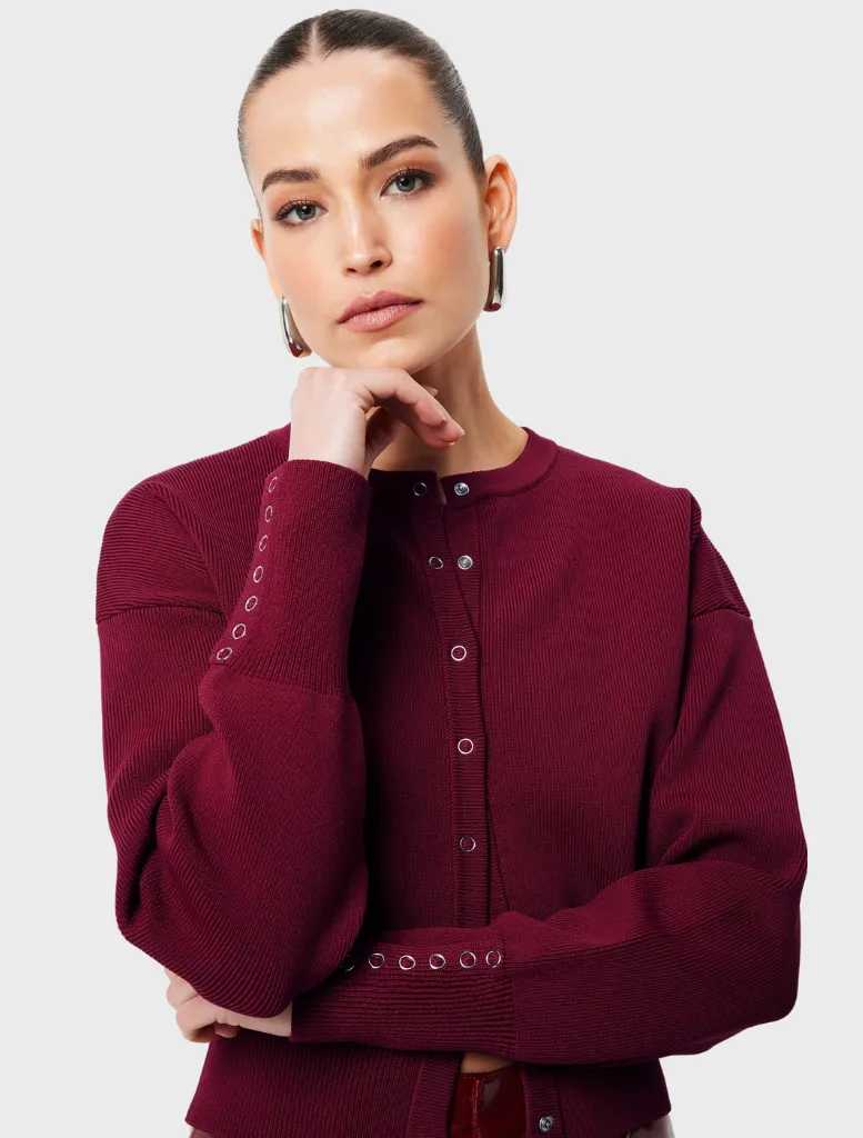 Manhattan Cardigan - Crimson