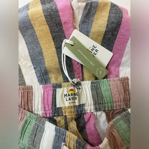 Marine Layer NWT Beach Short Bold Stripe in Multi Color