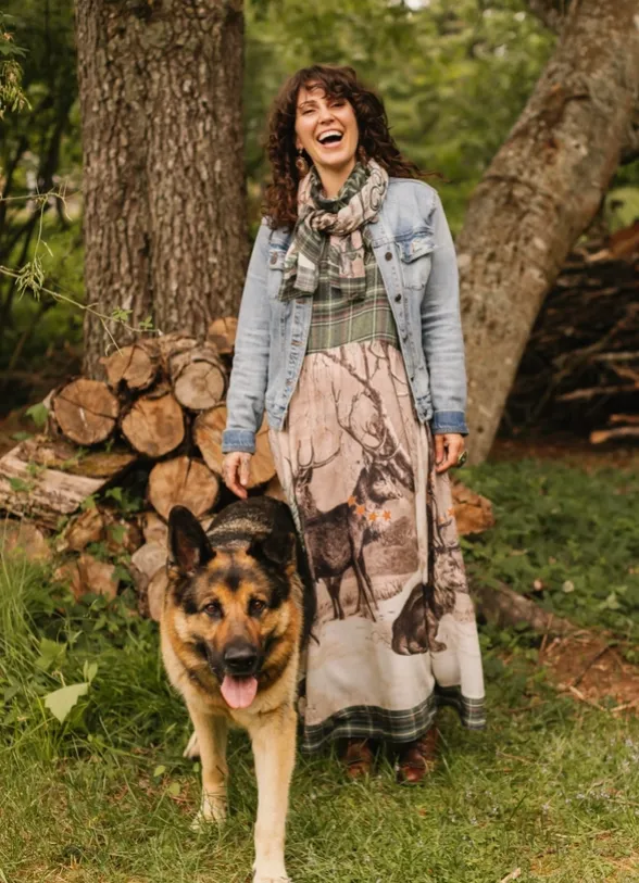 Market of Stars - Winter Wish Christmas Plaid Bohéme Slip Dress with Deer