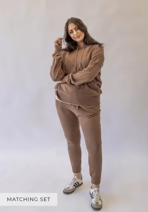 Matching Set - Knit Hoodie & Knit Pant - Café Au Lait