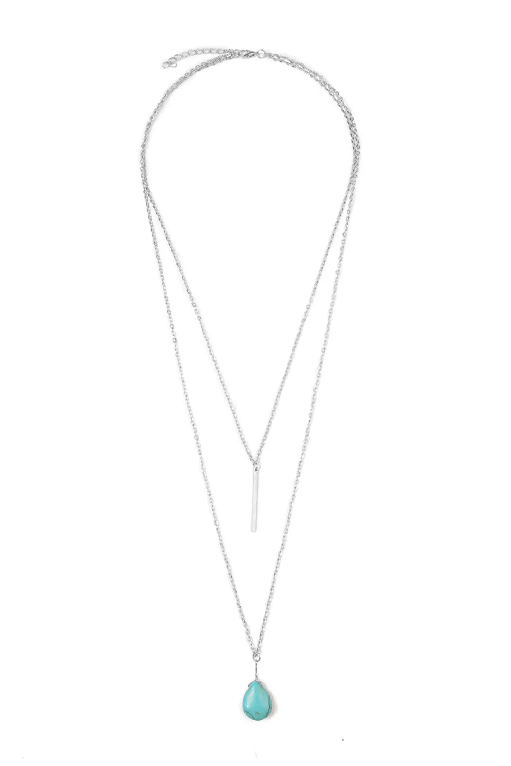 MATCHSTICK TEARDROP LAYERED NECKLACE