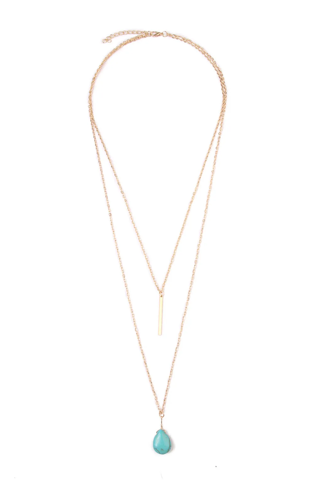 MATCHSTICK TEARDROP LAYERED NECKLACE