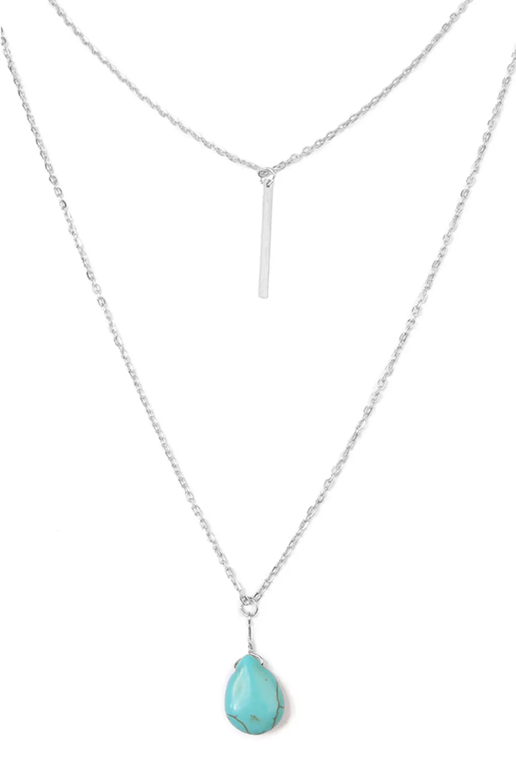 MATCHSTICK TEARDROP LAYERED NECKLACE