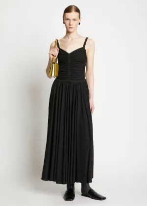 Matte Crepe Strap Dress (Black)