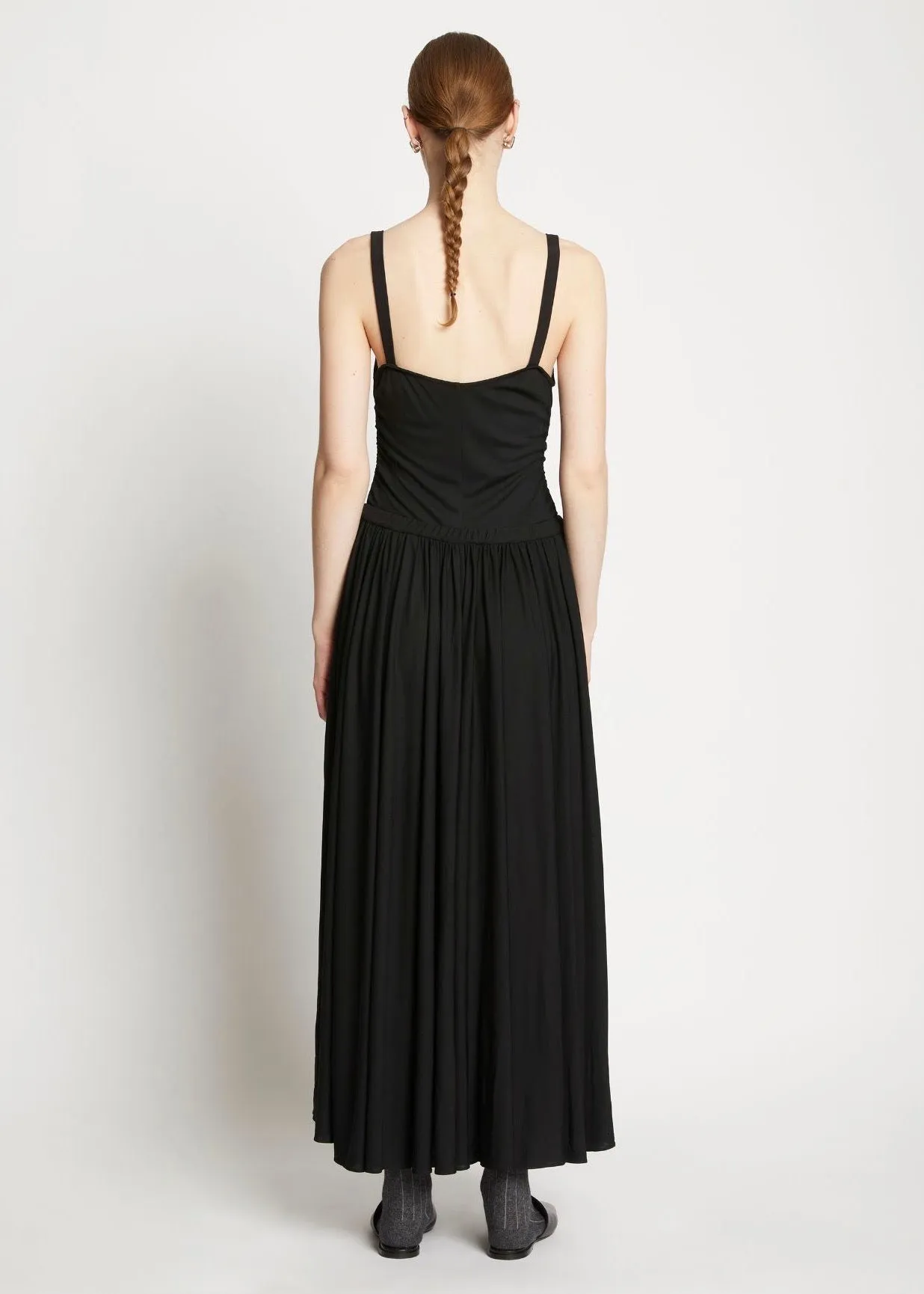 Matte Crepe Strap Dress (Black)
