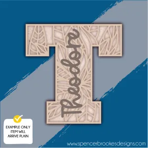 MDF Layered Letter and Name - Botanical