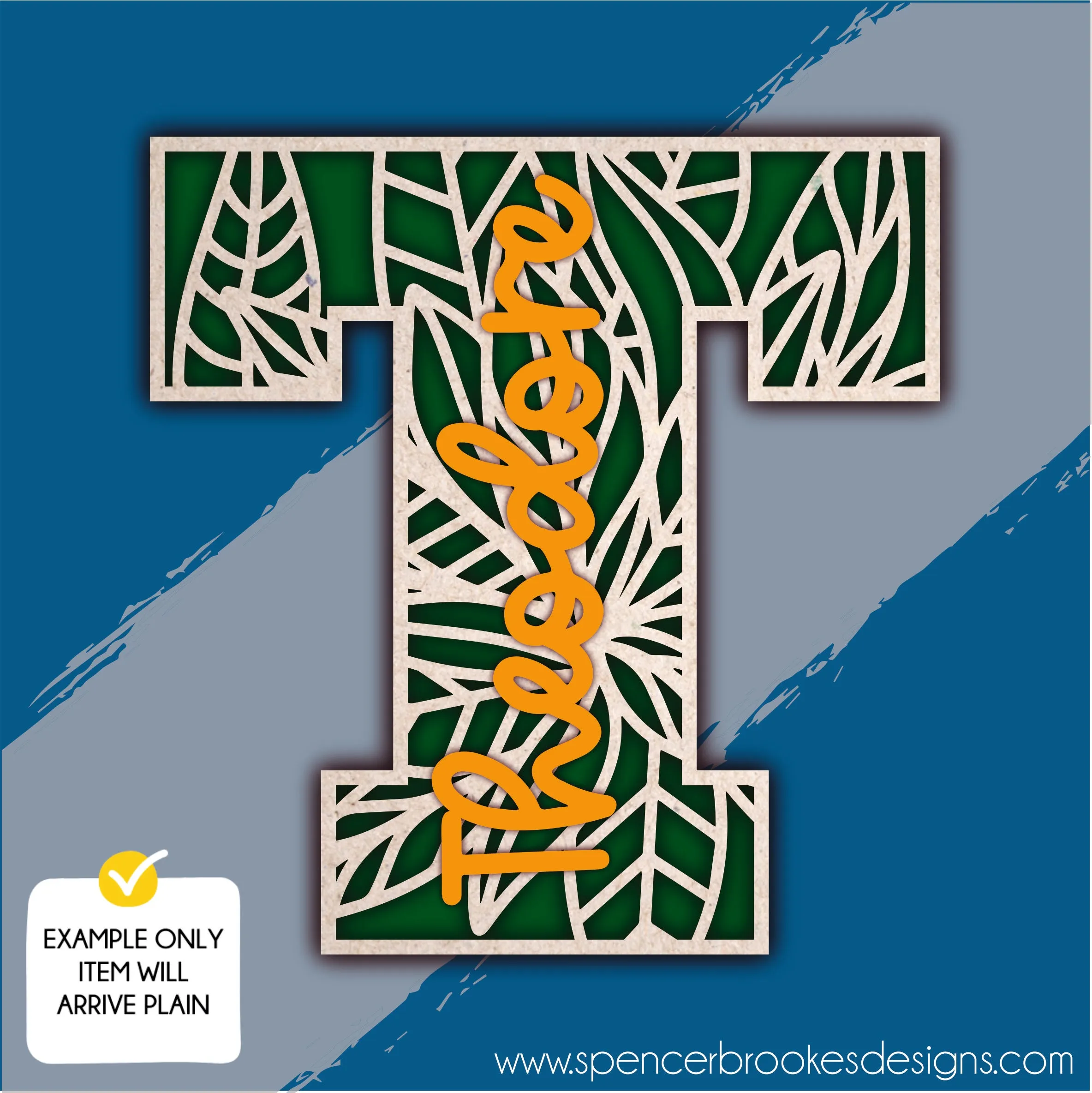 MDF Layered Letter and Name - Botanical