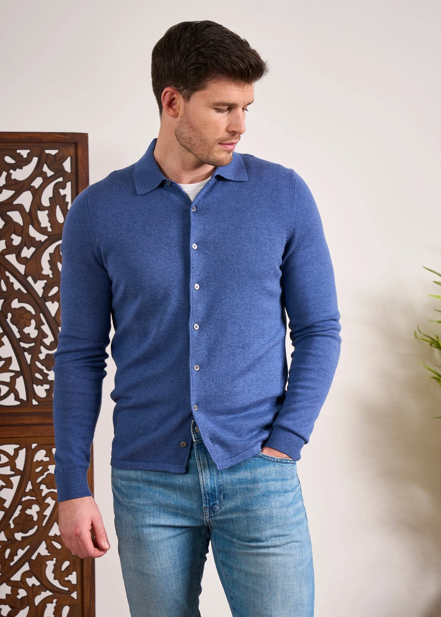 Medstead Men's Long Sleeve Shirt In Indigo