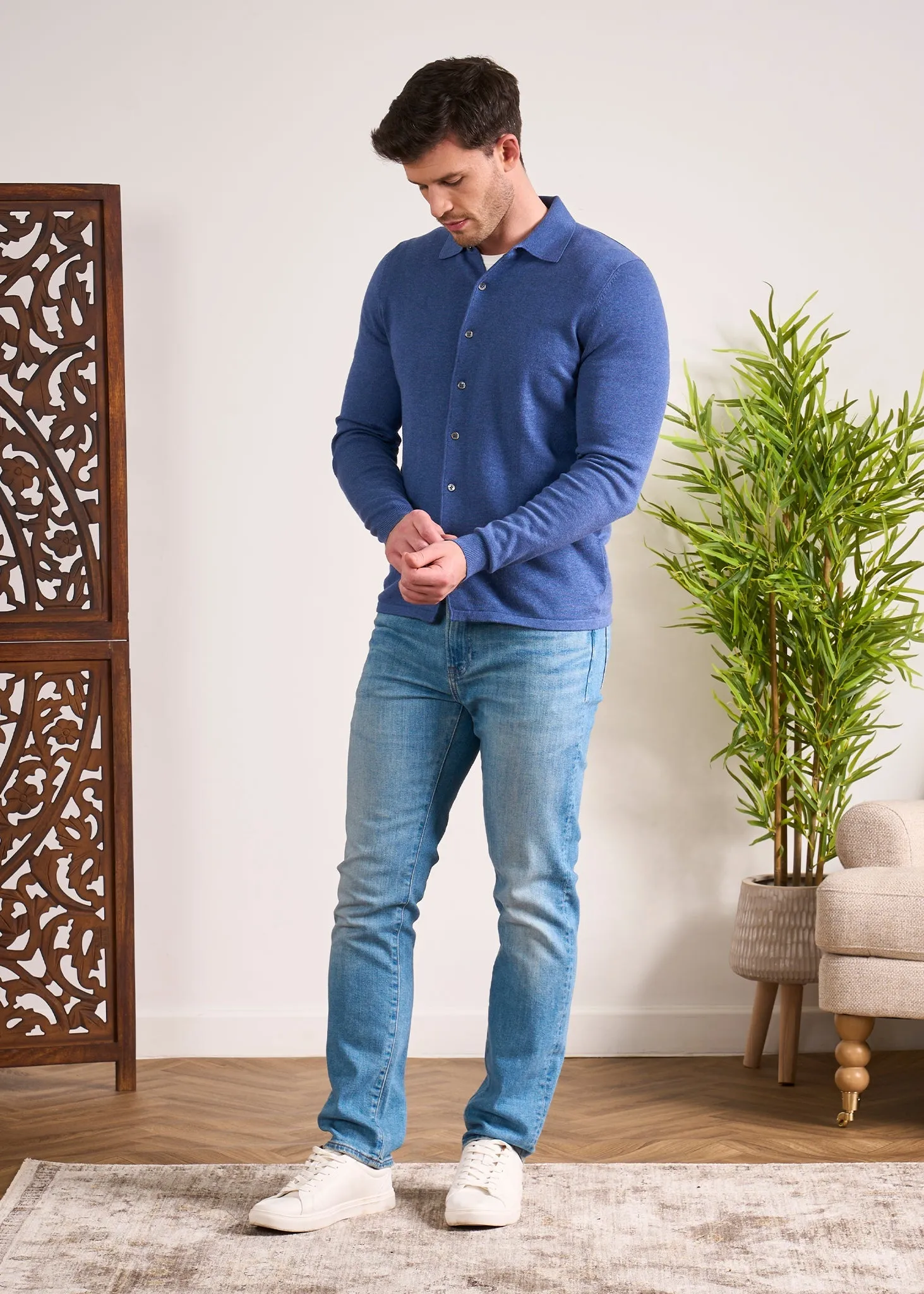 Medstead Men's Long Sleeve Shirt In Indigo