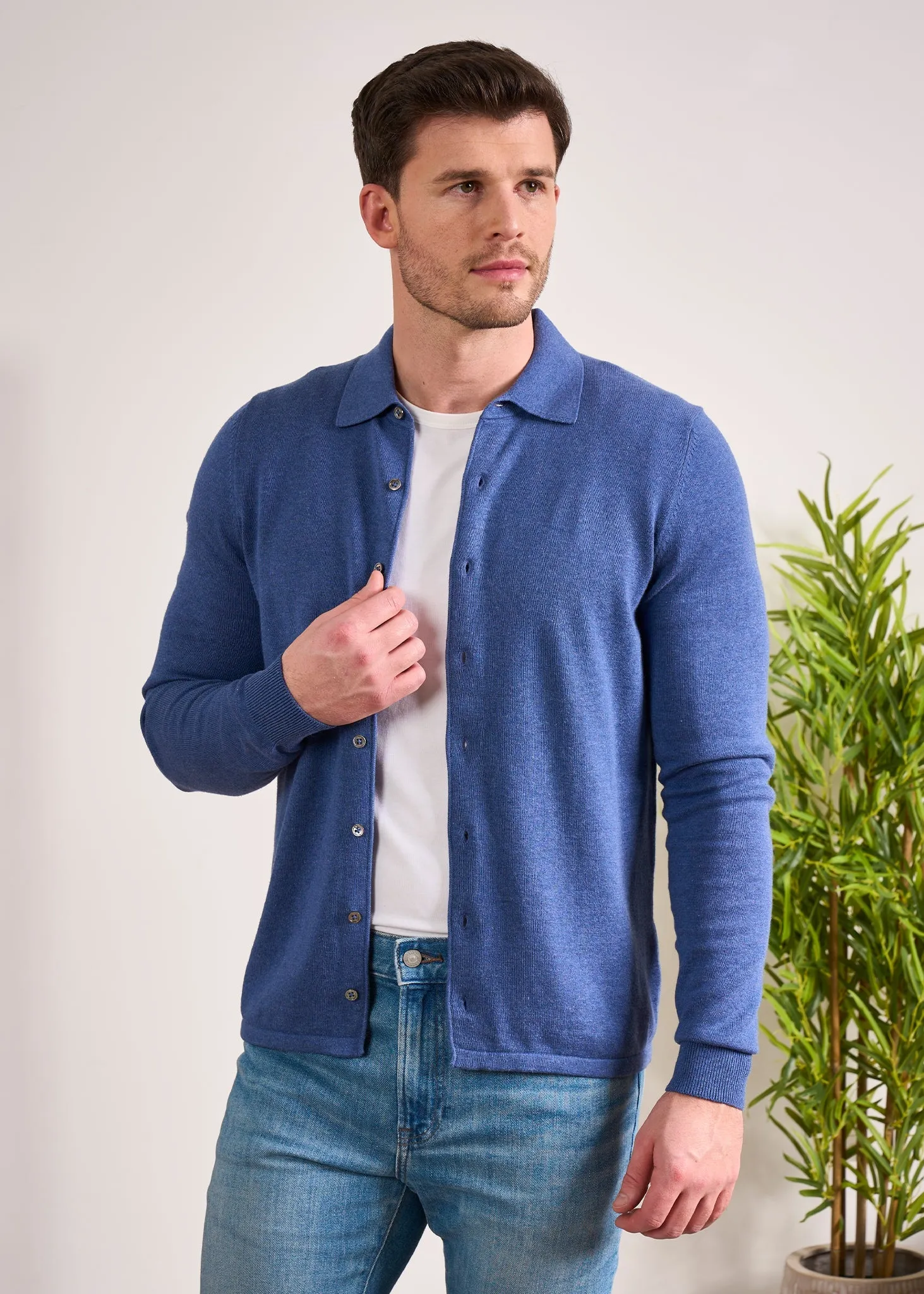 Medstead Men's Long Sleeve Shirt In Indigo