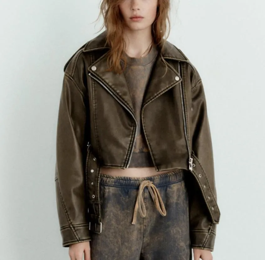 Melugrace leather jacket women
