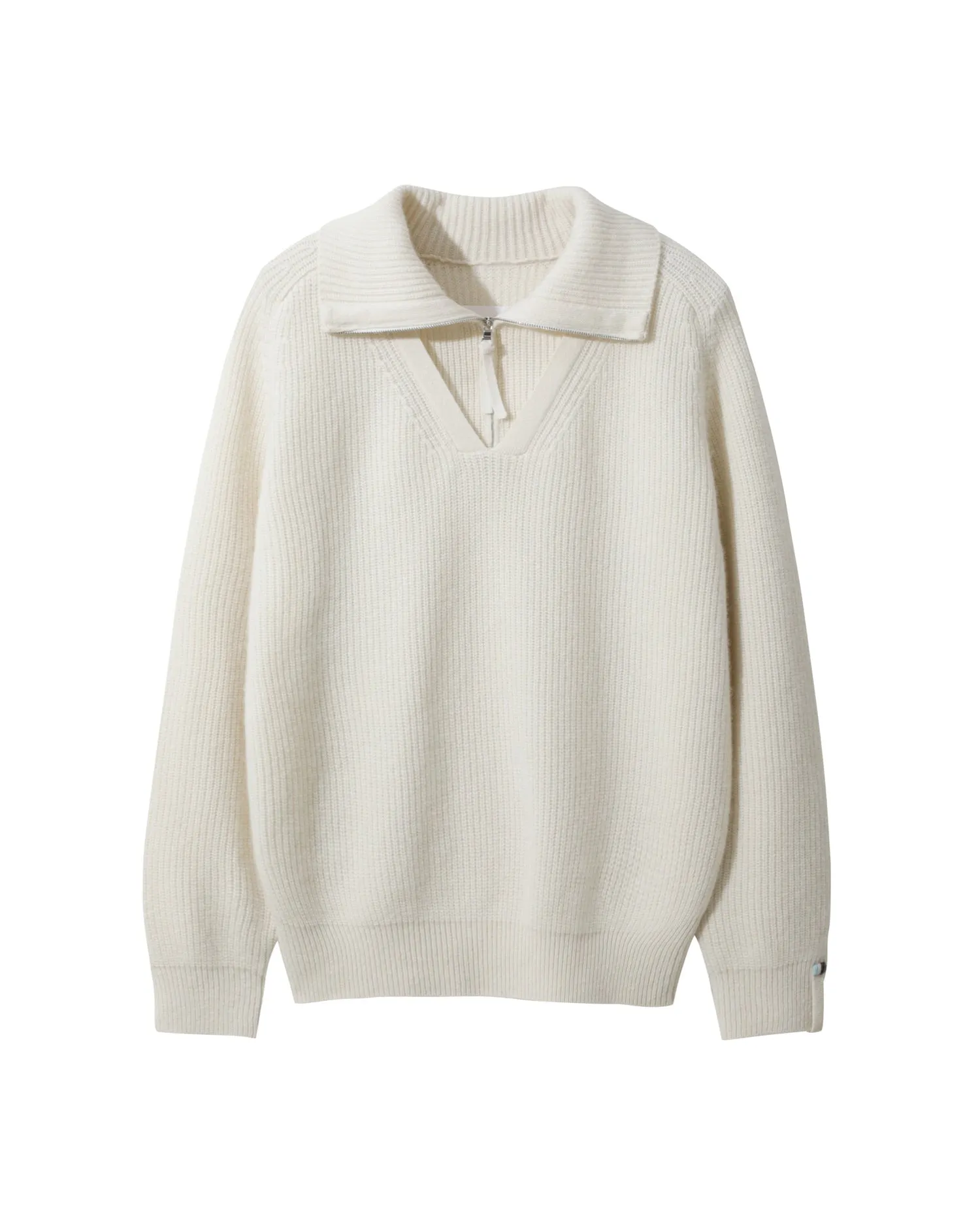 Men Ribbed Half-Zip Sweater