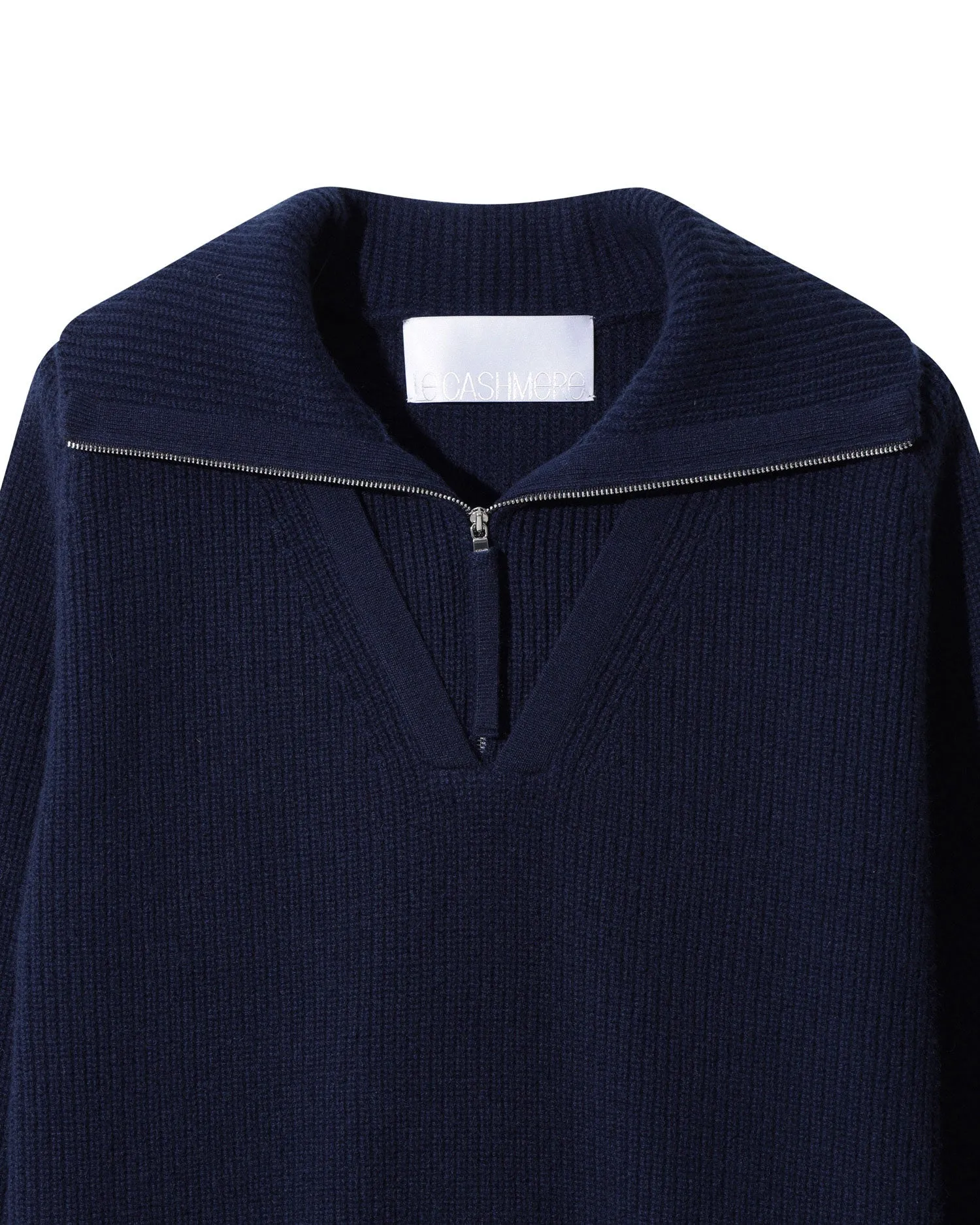Men Ribbed Half-Zip Sweater