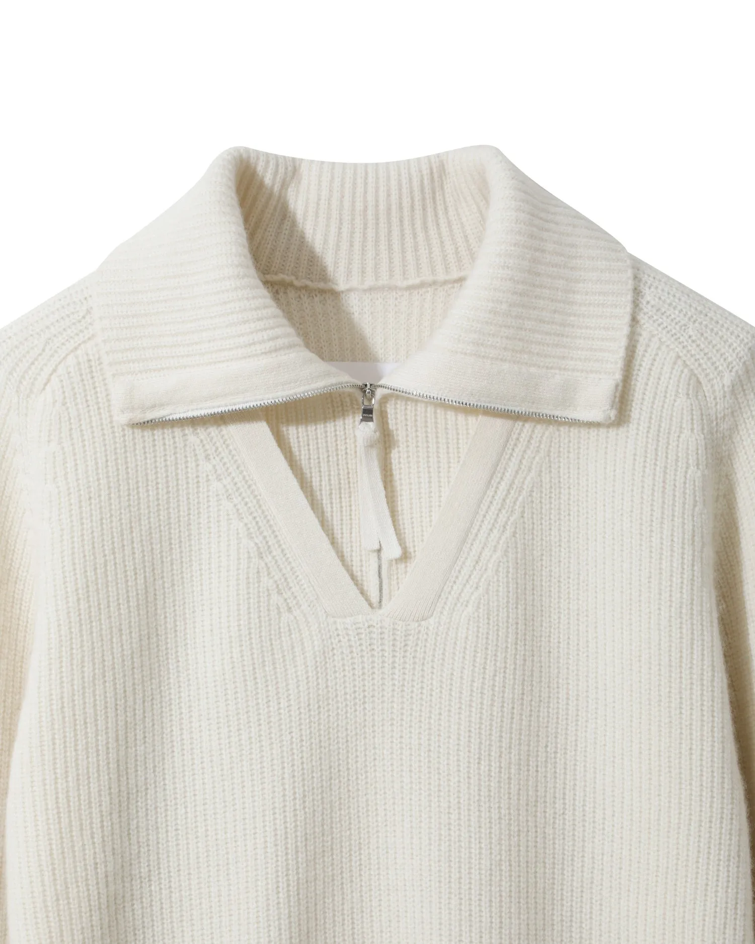 Men Ribbed Half-Zip Sweater