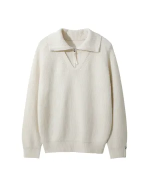 Men Ribbed Half-Zip Sweater