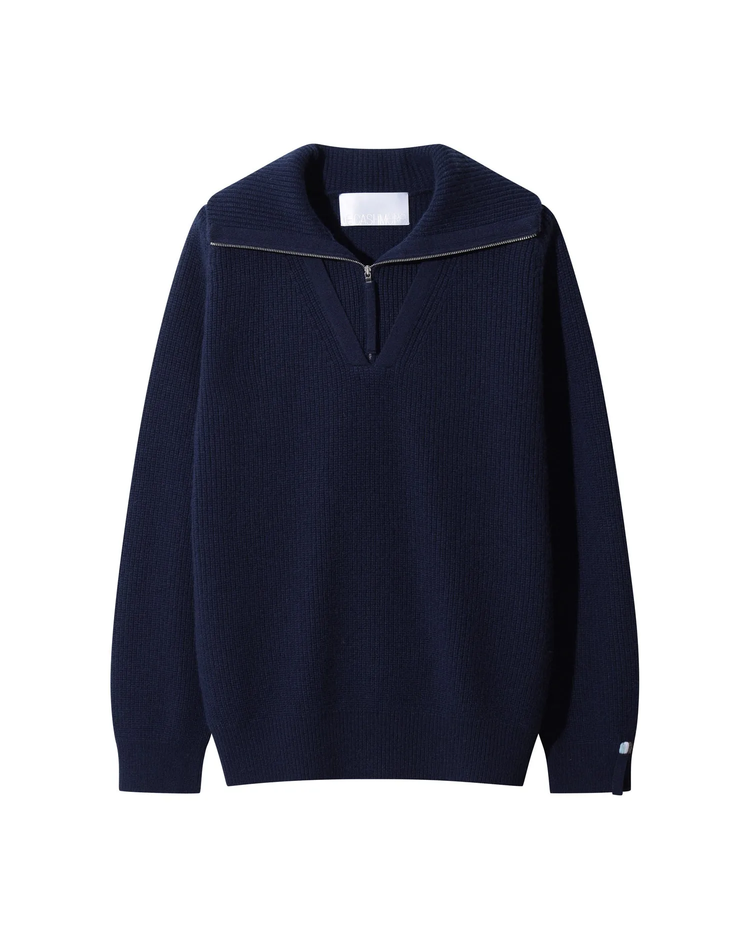 Men Ribbed Half-Zip Sweater