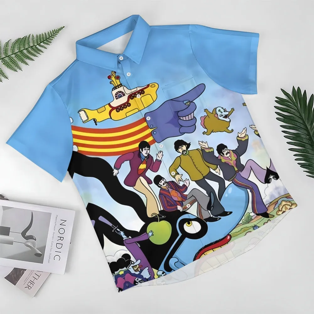 Men's Band Casual Short Sleeve Shirt 2403000494