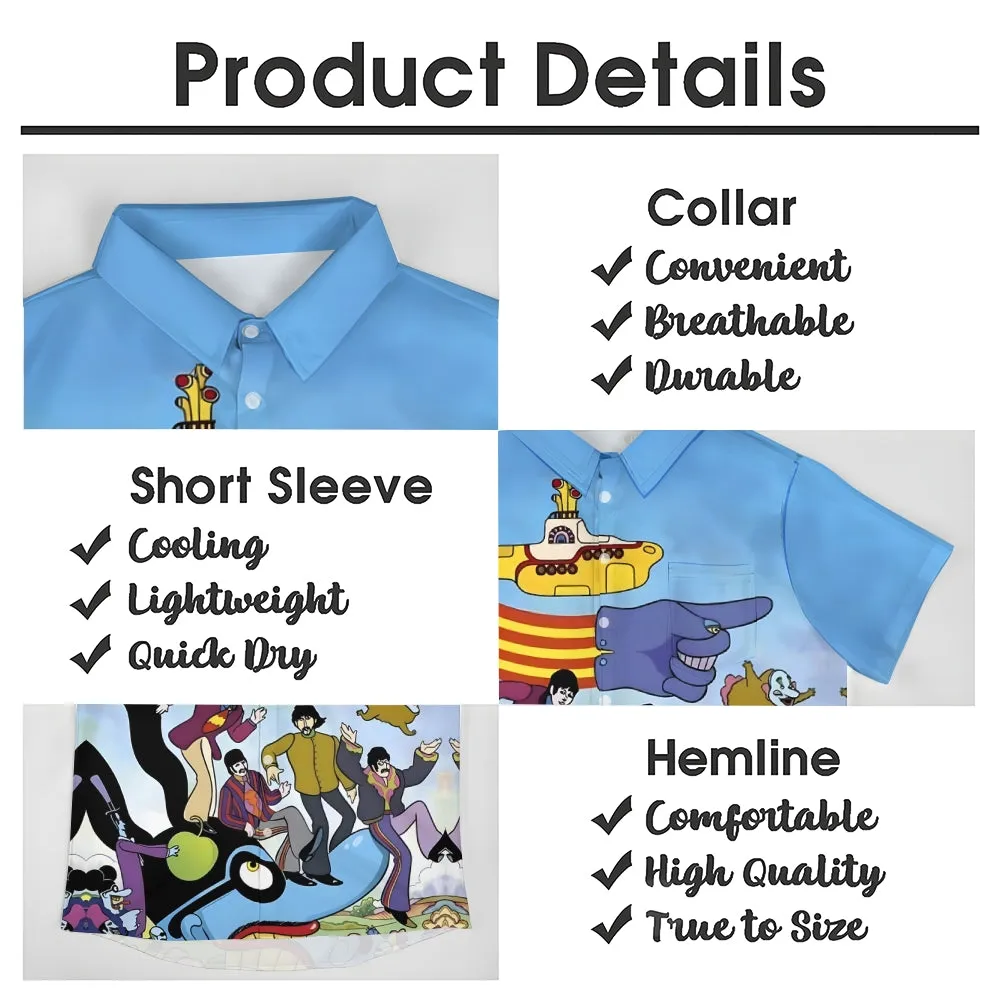 Men's Band Casual Short Sleeve Shirt 2403000494
