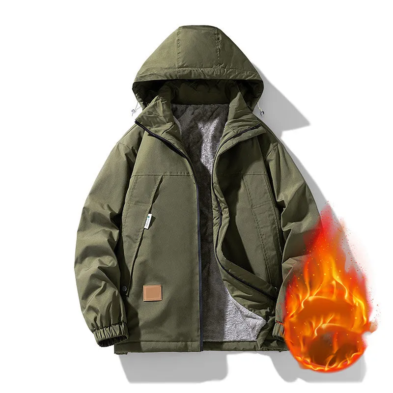 Men's Casual Warm Zip-Up Hooded Jacket