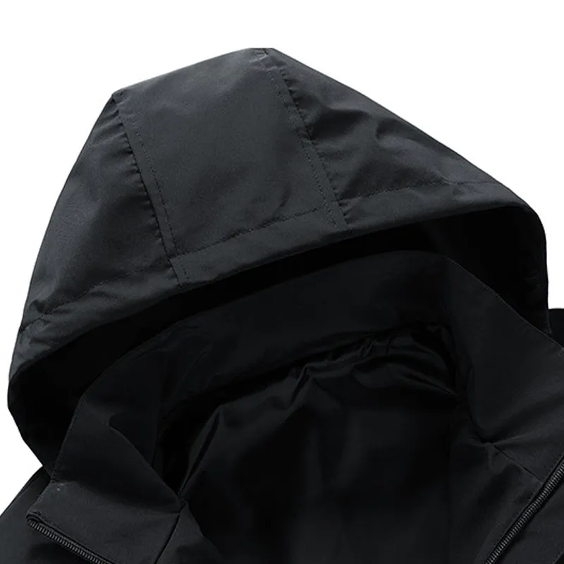 Men's Casual Warm Zip-Up Hooded Jacket