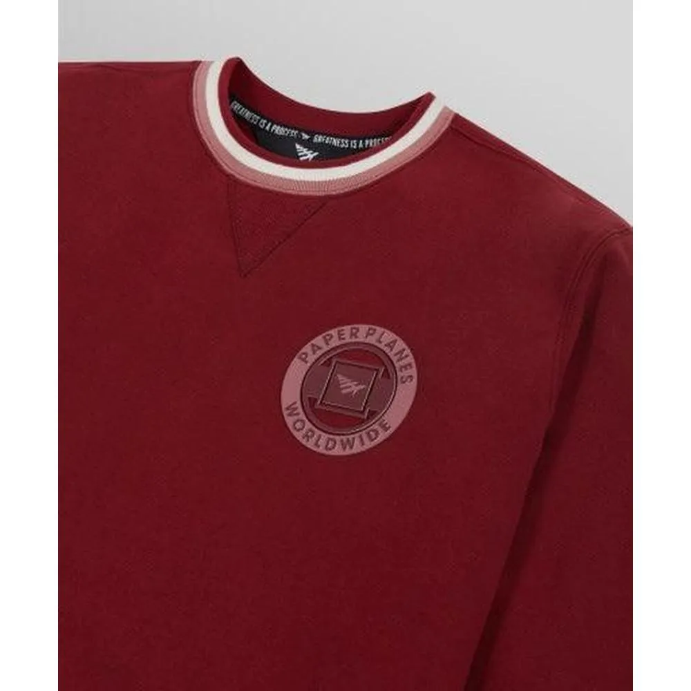 Men's Smooth Landing Crewneck , CABERNET