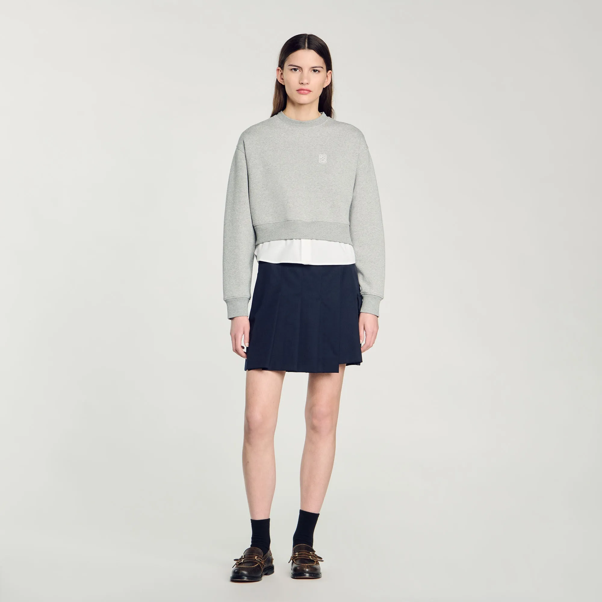 Meribel Layered Effect Sweatshirt Grey