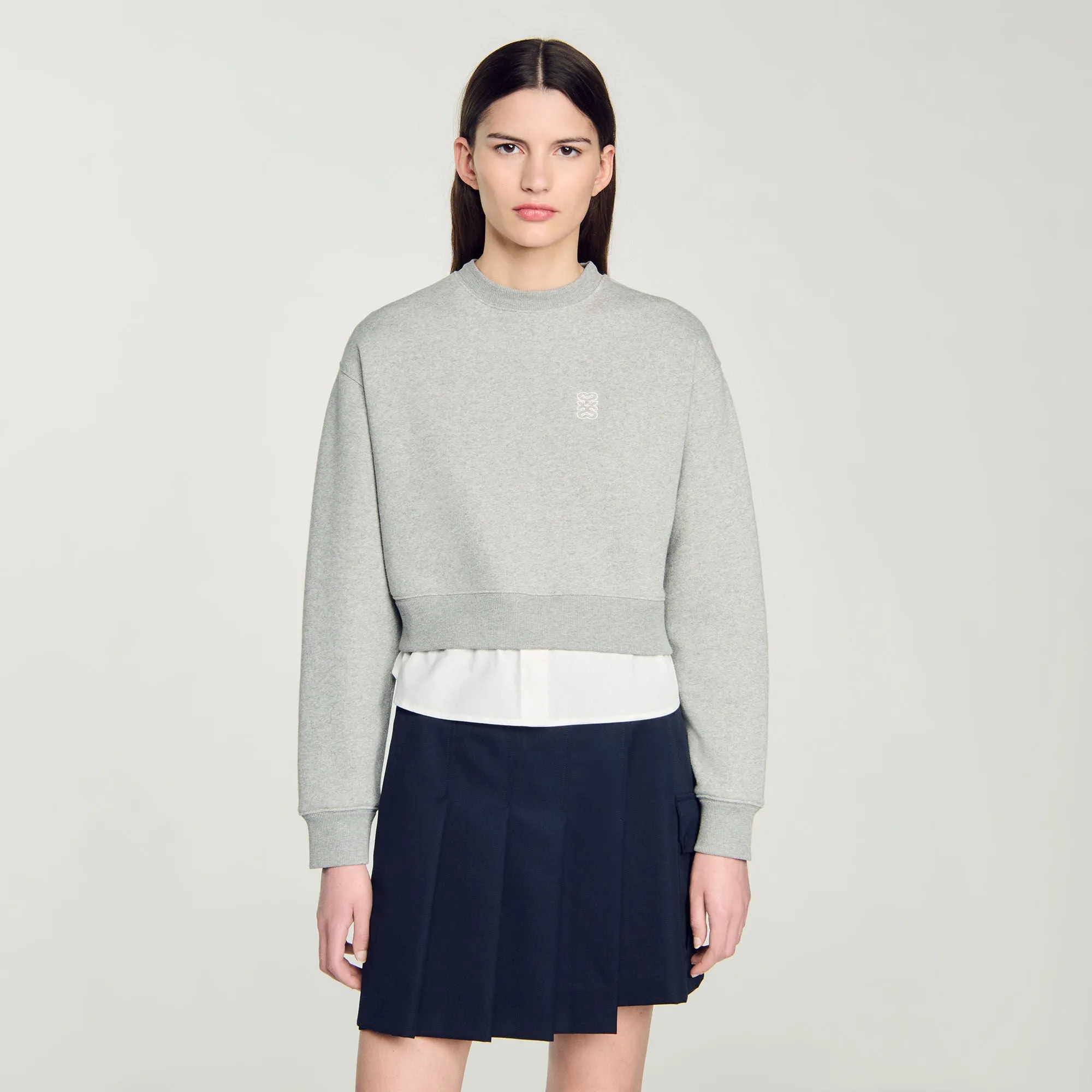Meribel Layered Effect Sweatshirt Grey