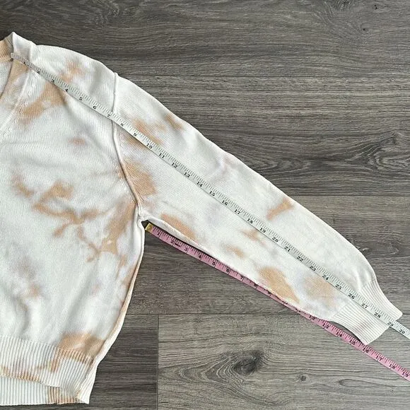 MICHAEL STARS Rylie Tie Dye Cardigan Medium Relaxed Neutral Beige Boho Workwear