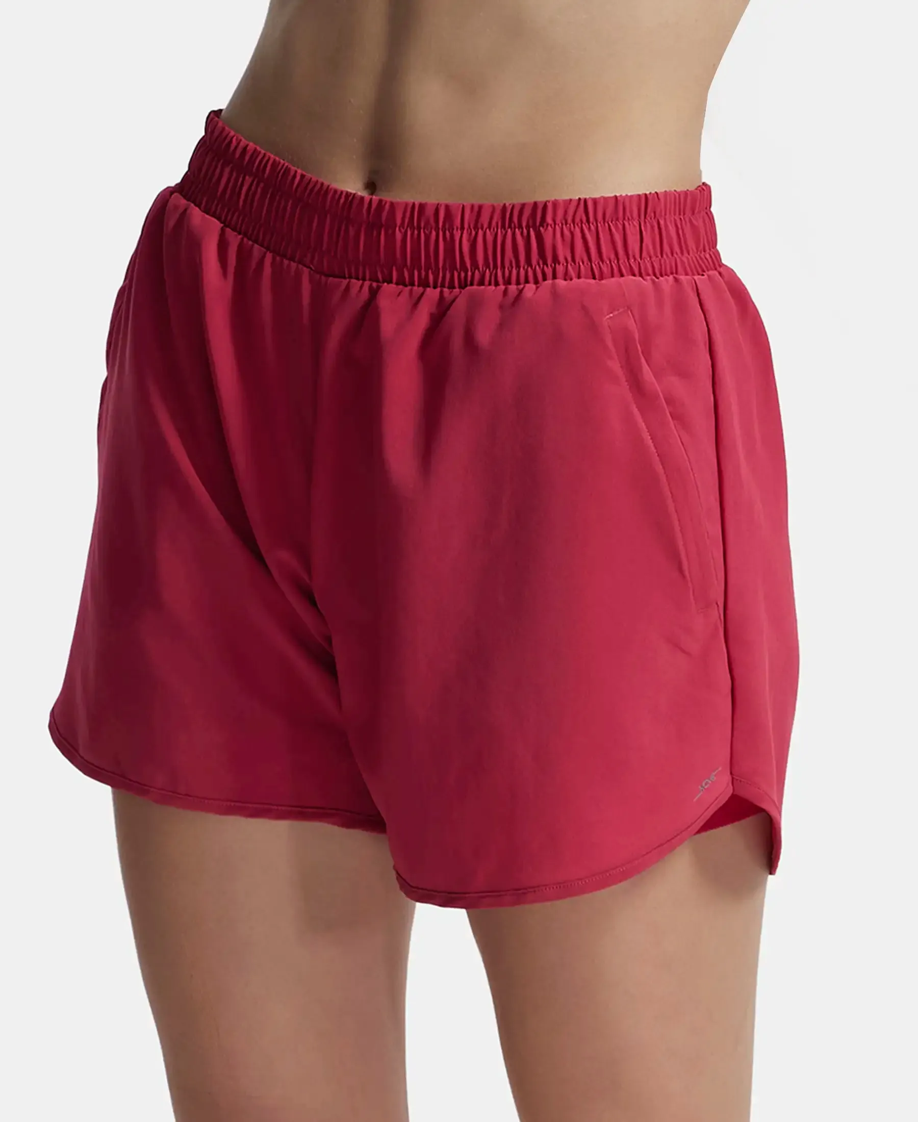 Microfiber Elastane Stretch Double Layered Woven Fabric Regular Fit Shorts with Zipper Pockets - Granita