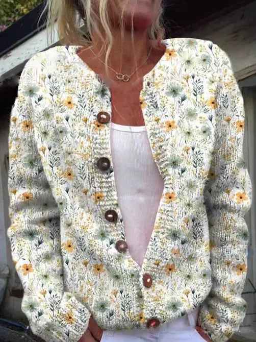 MILA | CARDIGAN WITH FLOWER PATTERN