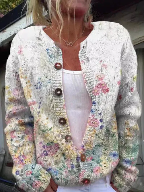 MILA | CARDIGAN WITH FLOWER PATTERN