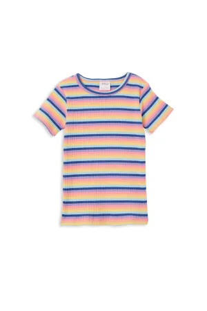 Milky | Multi Stripe Rib Tee | Sizes 8-12