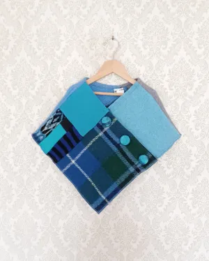 Mini Bluebird Upcycled Patchwork Poncho