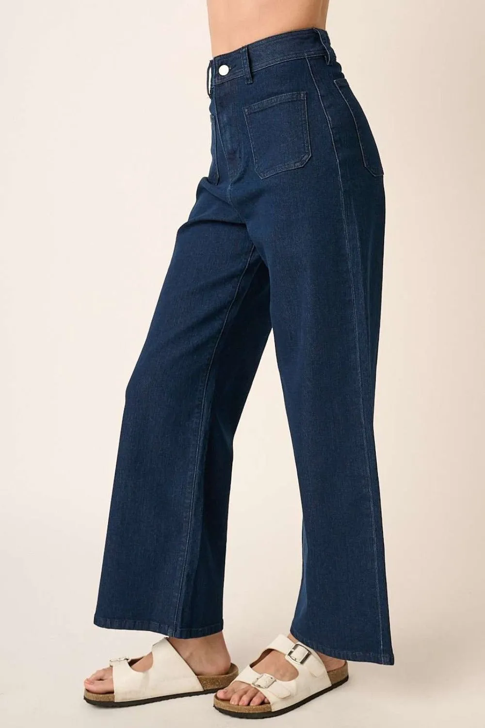 Mittoshop High Waist Wide Leg Jeans for Women - Stylish Fit