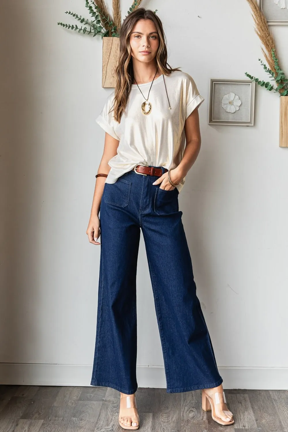 Mittoshop High Waist Wide Leg Jeans for Women - Stylish Fit