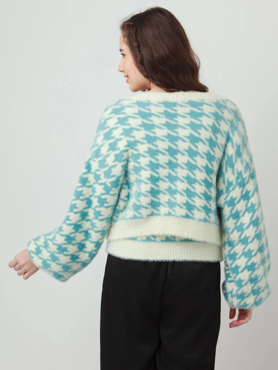Multicolor Printed Layered Sweater