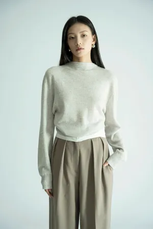 Multiple Wear Wool Cashmere Open Back Sweater