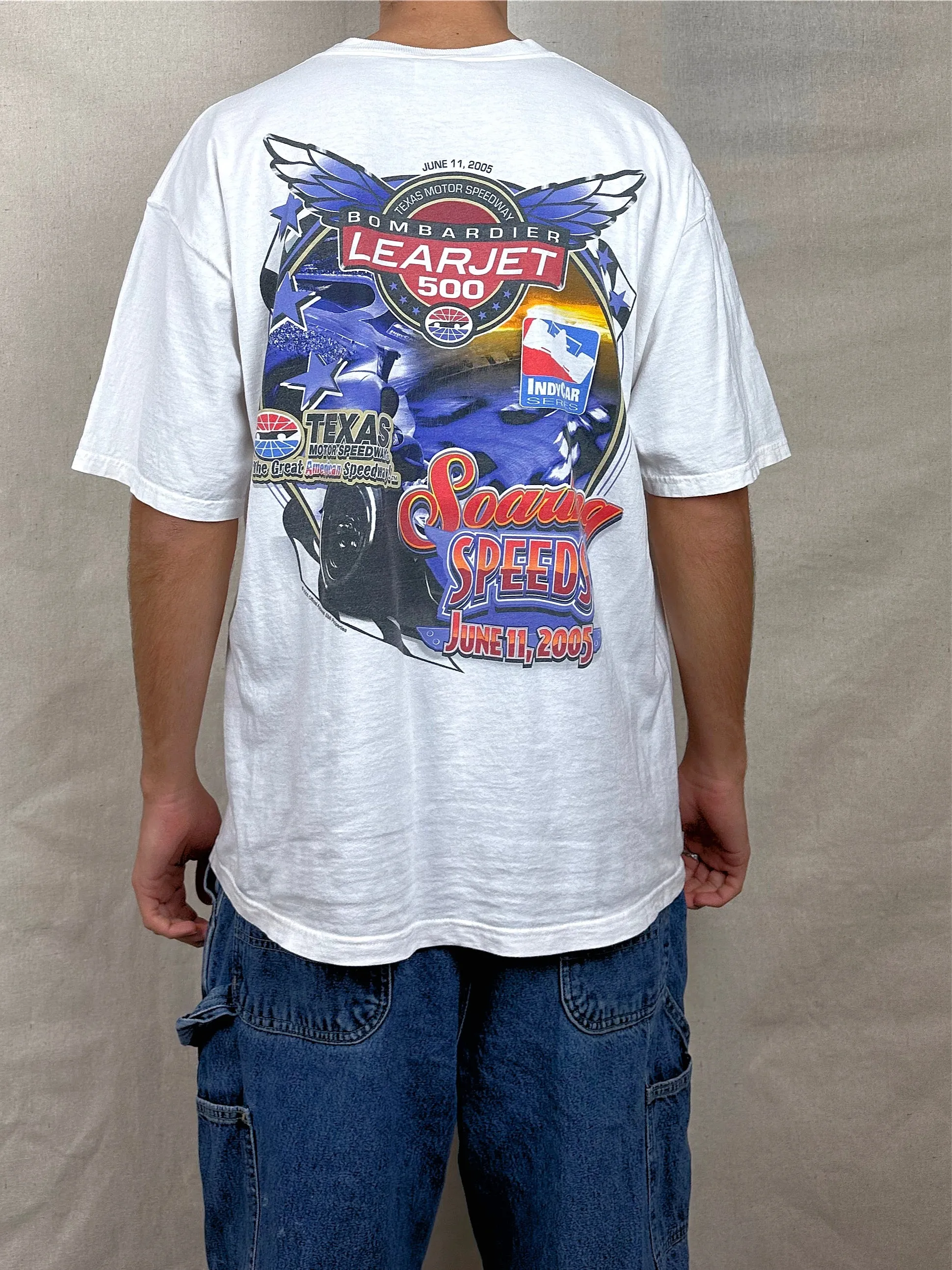 NASCAR Bombardier Learjet 500 Vintage Racing T-Shirt Size XL