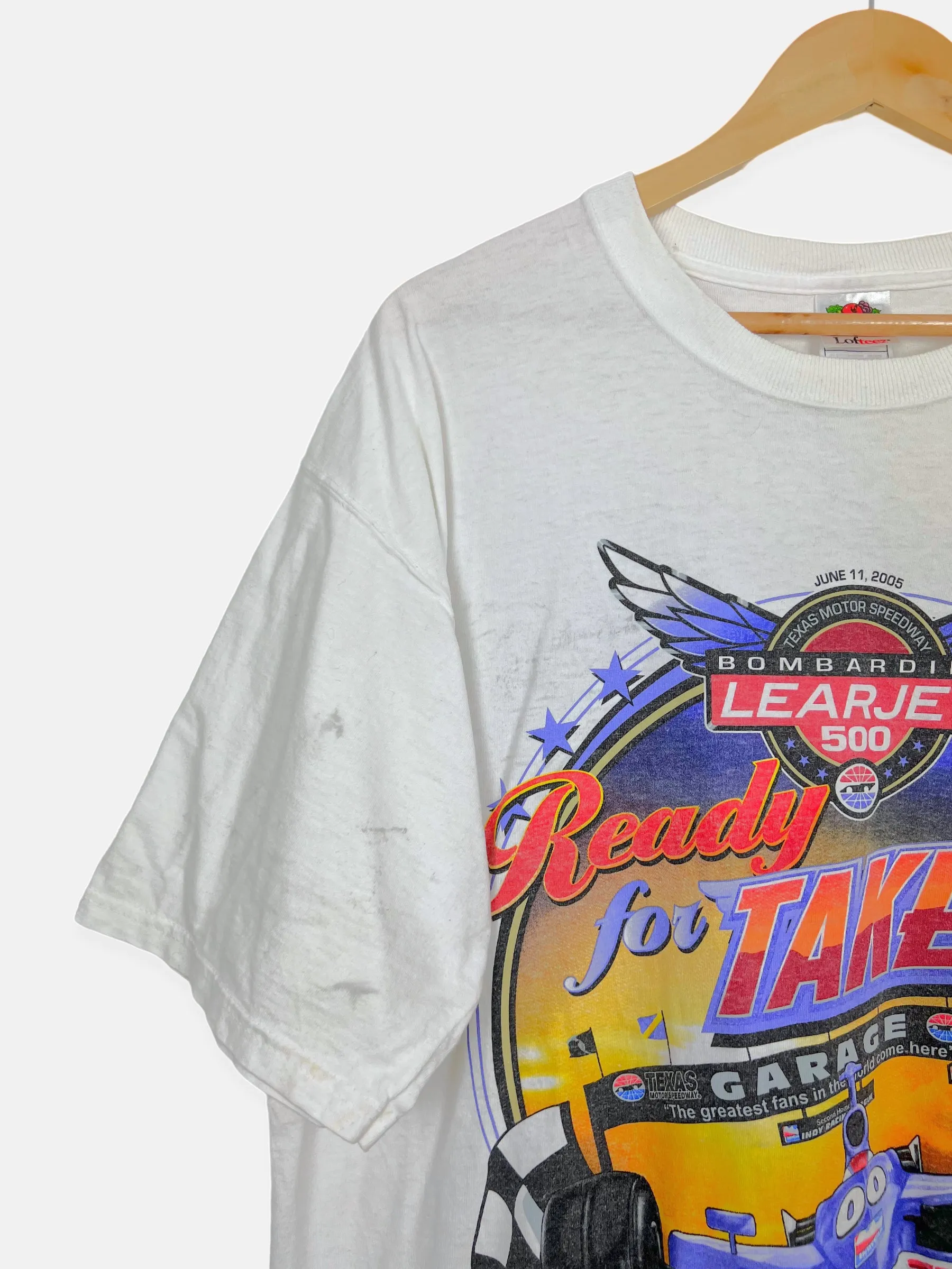 NASCAR Bombardier Learjet 500 Vintage Racing T-Shirt Size XL