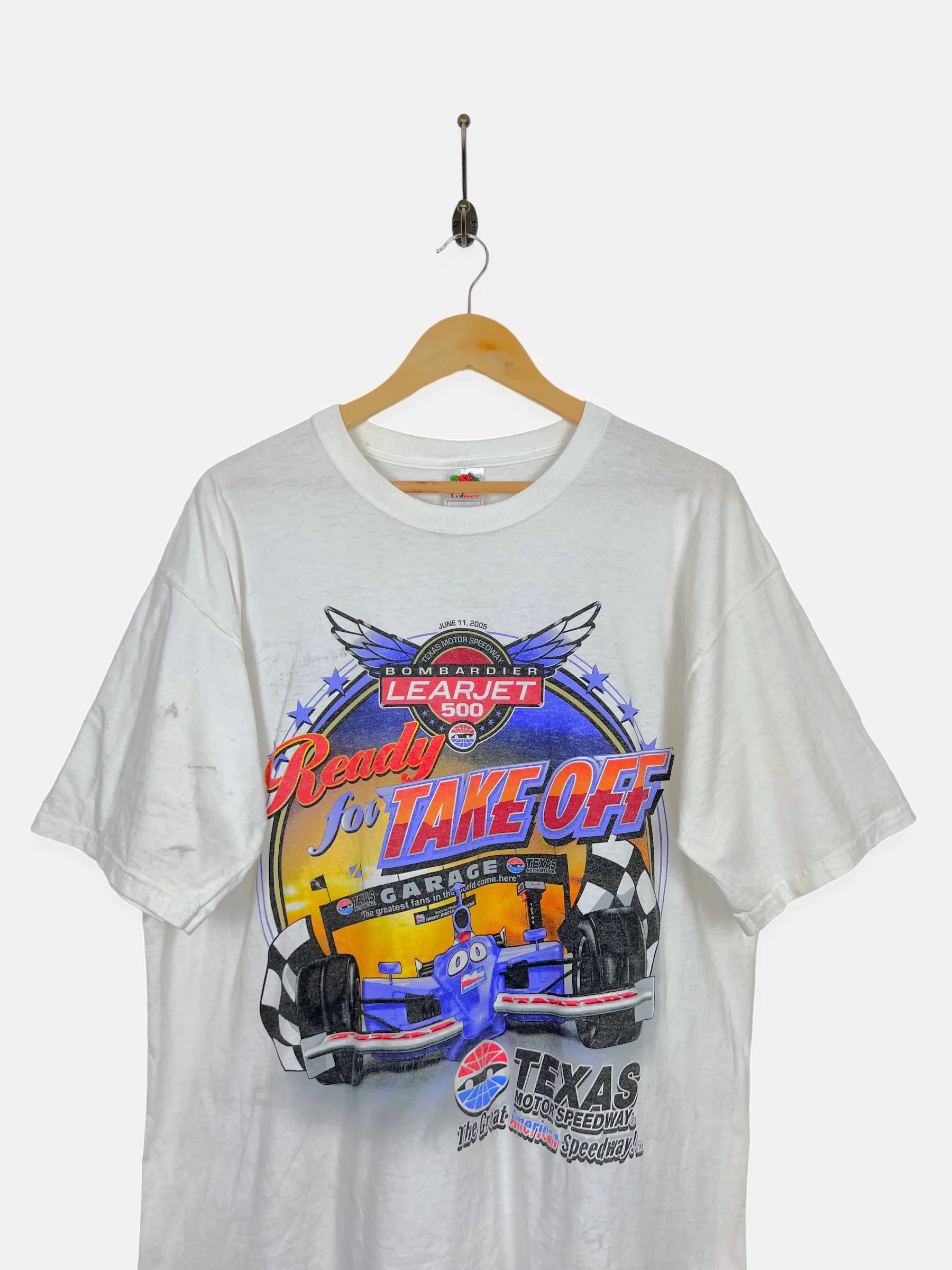 NASCAR Bombardier Learjet 500 Vintage Racing T-Shirt Size XL