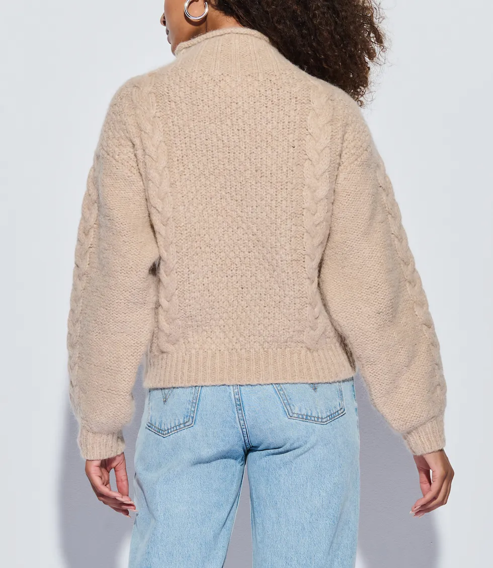 NATION LYDIA CABLE KNIT SWEATER